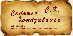 Čedomir Kondžulović vizit kartica